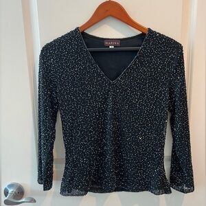 Marina Black Beaded Top